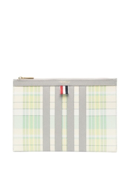 Thom Browne клатч в клетку, зеленый mac114al0041 | зеленый