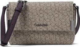 Сумка кросс-боди Calvin Klein Key Item Signature Crossbody, цвет Almond Taupe/Plum 9374802 | almond taupe/plum