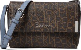 Сумка кросс-боди Calvin Klein Key Item Signature Crossbody, цвет Brown/Khaki/Flintstone 9374802 | brown/khaki/flintstone