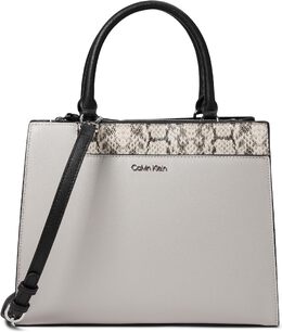 Сумка Calvin Klein Edie Tailored Satchel, цвет Dove/Black 9941828 | dove/black
