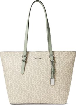 Сумка-тоут Calvin Klein Serafina Signature Tote, цвет Khaki/Vanilla/Desert Sage 9914200 | khaki/vanilla/desert sage
