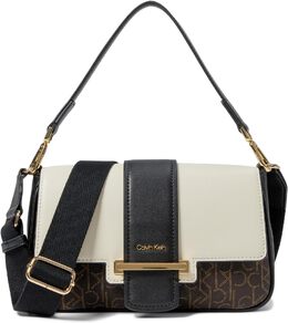 Сумка через плечо Calvin Klein Nadine Signature Shoulder, цвет Brown/Khaki/Black/White 9970985 | brown/khaki/black/white