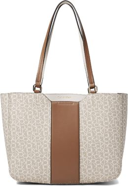 Сумка-тоут Calvin Klein Tonia Signature Tote, цвет Khaki/Vanilla/Caramel/White 9941841 | khaki/vanilla/caramel/white