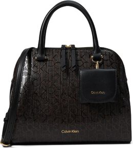 Сумка Calvin Klein Gaya Signature Satchel, цвет Brown/Khaki/Black 9970984 | brown/khaki/black