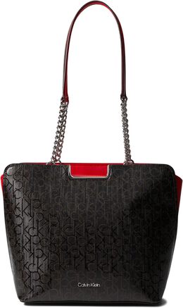 Сумка-тоут Calvin Klein Finley Tote, цвет Brown/Khaki/Salsa 9795519 | brown/khaki/salsa