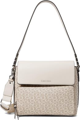 Сумка через плечо Calvin Klein Zenya Signature Shoulder Bag, цвет Khaki/Vanilla/White 9941839 | khaki/vanilla/white