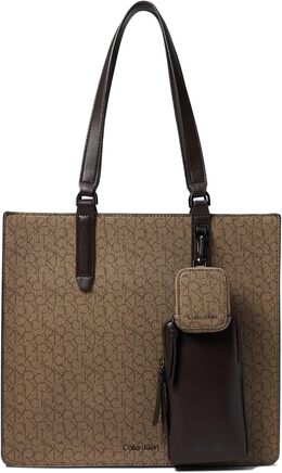 Сумка-тоут Calvin Klein Gene Tote, цвет Khaki/Brown/Java 9896804 | khaki/brown/java