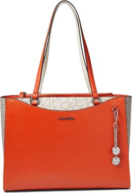 Сумка-тоут Calvin Klein Mavis Tote, цвет Orange/Almond/Taupe/Vanilla/Khaki/White 9863415 | orange/almond/taupe/vanilla/khaki/white