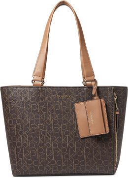 Сумка-тоут Calvin Klein Pia Signature Tote, цвет Brown/Khaki/Caramel 9970976 | brown/khaki/caramel
