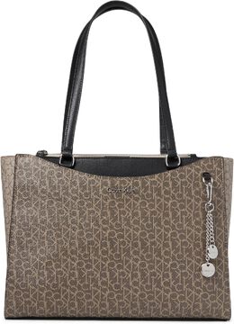 Сумка-тоут Calvin Klein Key Item Signature Tote, цвет Black/Fawn/Almond/Taupe/Black 9408439 | black/fawn/almond/taupe/black