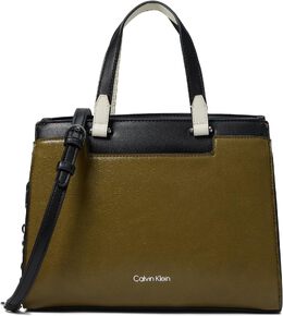 Сумка Calvin Klein Velora Tailored Satchel, цвет Olive/Black/White 9914206 | olive/black/white