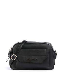 Круглая сумка на плечо из мелкозернистой яловой кожи. Piquadro, черный bd6468w92-n | schwarz