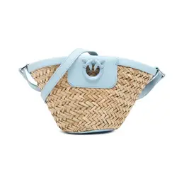Пляжная сумка с добавлением кожи Pinko, синий pi242w000035b2600os | azzurro