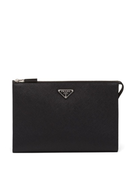 Prada сумка-клатч из сафьяновой кожи с треугольными пластинами, черный 2vf030vdon9z2 | черный