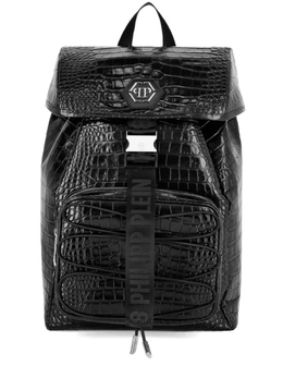 Philipp Plein рюкзак с тиснением под кожу крокодила, черный fadamba1403ple010n | черный