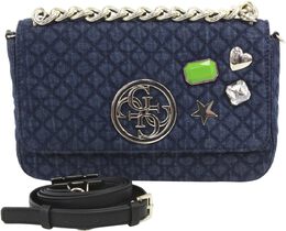 Guess женская стеганая сумка через плечо Lux из искусственной кожи, синяя b01muvlnqy