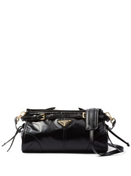 Кожаная сумка Prada через плечо с пряжками, черный 1bh215vooo2cyr | черный