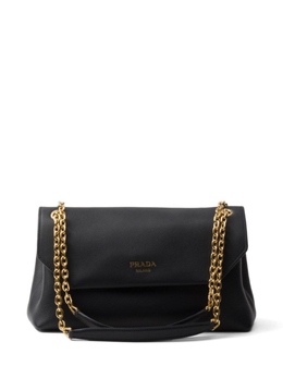 Кожаная сумка Prada через плечо с логотипом, черный 1bd371vooo2cys | черный