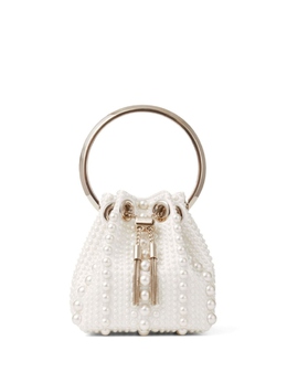 Мини-сумка Jimmy Choo Bon Bon с искусственным жемчугом, белый microbonbonfsi | белый