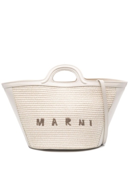 Marni плетеная сумка-тоут с вышитым логотипом, белый bmmp0068q0p386000w12 | белый