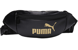 Полиэстеровая поясная сумка, футболка обычная женская черная золотая Puma 076115-01 | black gold