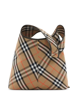 Большая клетчатая сумка Burberry через плечо, нейтральный цвет 8094145 | нейтральный цвет