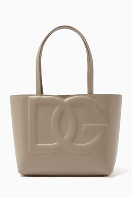 Dolce & Gabbana Small DG-embossed Logo Tote Bag in Calfskin 215389143_2672
