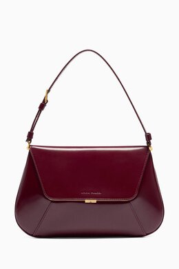Amina Muaddi Small Ami Shoulder Bag in Brushed Leather 216766135_3741
