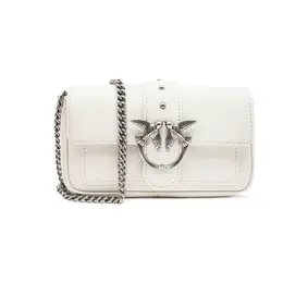 Кожаная сумка через плечо Love с одним карманом Pinko, белый pi234w00019862300os | bianco