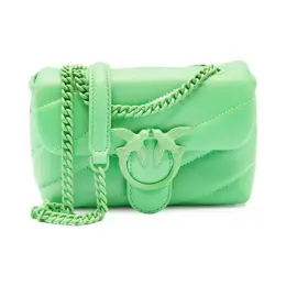 Сумка на плечо Love puff baby cl из овечьей кожи наппа Pinko, зеленый pi241w00010073500os | verde