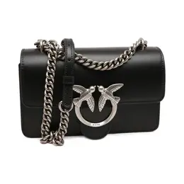 Миниатюрная кожаная сумка через плечо Love one Pinko, черный pi231w00012062500os | nero