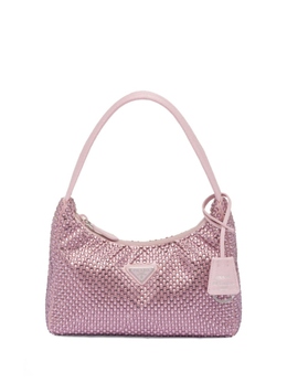 Атласная мини-сумка Prada с кристаллами, розовый 1bc515vooo2awl | розовый