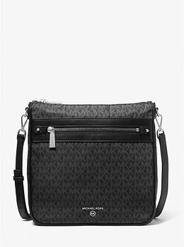 Тканая сумка через плечо Jet Set с большим логотипом Michael Kors, черный 32f2st9c9c | black