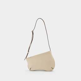 Миниатюрная изогнутая сумка-хобо из кожи цвета слоновой кости Manu Atelier, бежевый 4388561 | beige