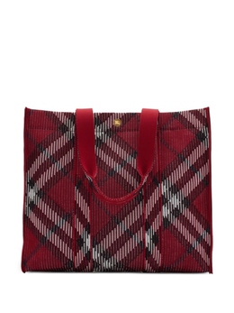 Вязаная сумка-тоут Burberry в клетку, красный 8092836 | красный
