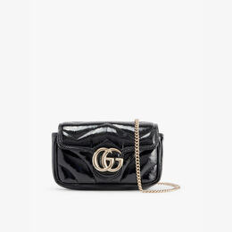 Мини-Сумка через плечо из стеганой кожи Marmont Gucci, черный r04328055 | black/black