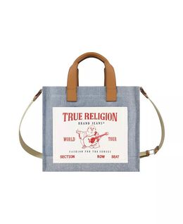 Женская большая сумка-тоут с карманом среднего размера True Religion, синий 16830733 | denim