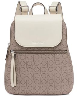 Рюкзак с тремя отделениями Garnet Signature Calvin Klein, коричневый 17968269 | almond taupe/white