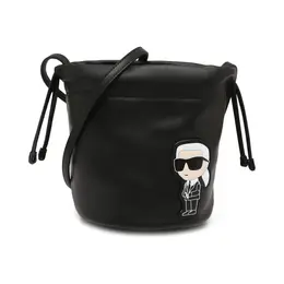 Кожаная спортивная сумка к/иконик 2.0 Karl Lagerfeld, черный kl231w00012008700os | nero