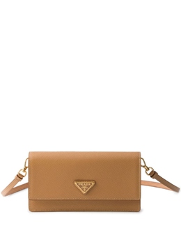 Мини-сумка Prada из кожи с треугольным логотипом, нейтральный цвет 1nf0592db3 | нейтральный цвет