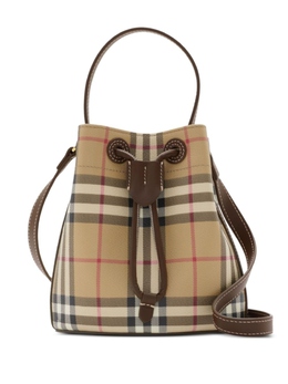 Мини-сумка-ведро Burberry в клетку, нейтральный цвет 8100488 | нейтральный цвет