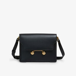 Сумка через плечо из кожи с фирменной фурнитурой Trunkeroo Marni, черный r04343935 | black