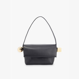 Сумка из кожи Le rond carre с верхней ручкой Jacquemus, черный r04346581 | black