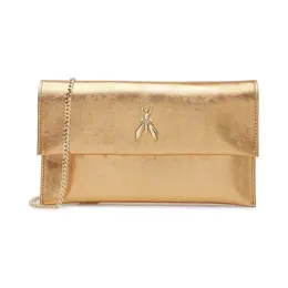 Кожаный клатч Patrizia Pepe, золотой pk241w00004432500os | oro