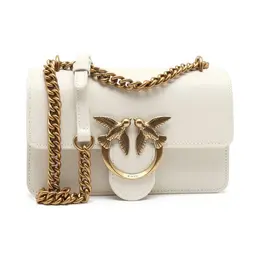 Миниатюрная кожаная сумка через плечо Love one Pinko, белый pi231w00012058100os | bianco