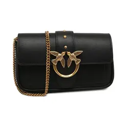 Кожаная сумка через плечо Love с одним карманом Pinko, черный pi231w00017458200os | nero