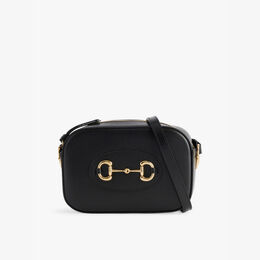 1955 кожаная сумка через плечо с логотипом Gucci, черный r04328034 | black