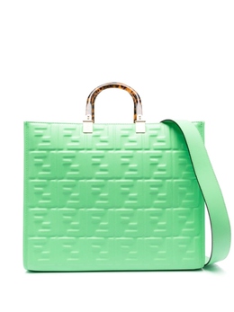 Сумка-тоут Fendi с тисненым логотипом FF, зеленый 8bh386amcv | зеленый