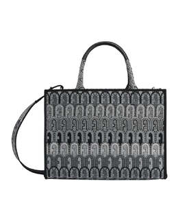 Женская кожаная сумка-тоут Furla Opportunity Toni Grigio OS, черный 7295078465596 | black