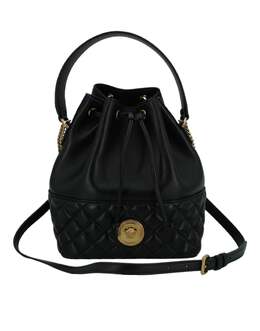 Versace Женская кожаная сумка через плечо из ягненка, черный 7308926812220 | black